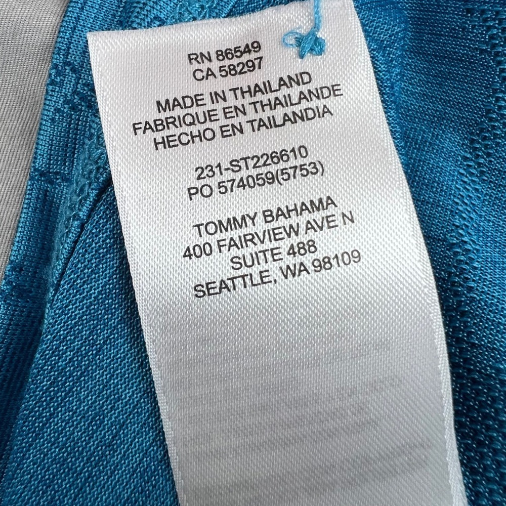 TOMMY BAHAMA IslandZone Polo Mens XXXL Blue Palm Tree Print Shirt Short Sleeve - Picture 12 of 15
